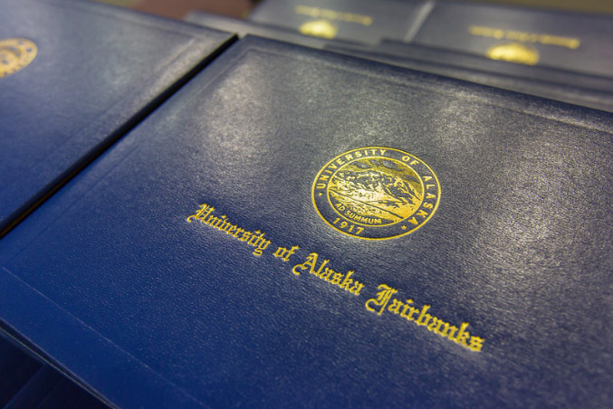 A University of Alaska Fairbanks diploma cover