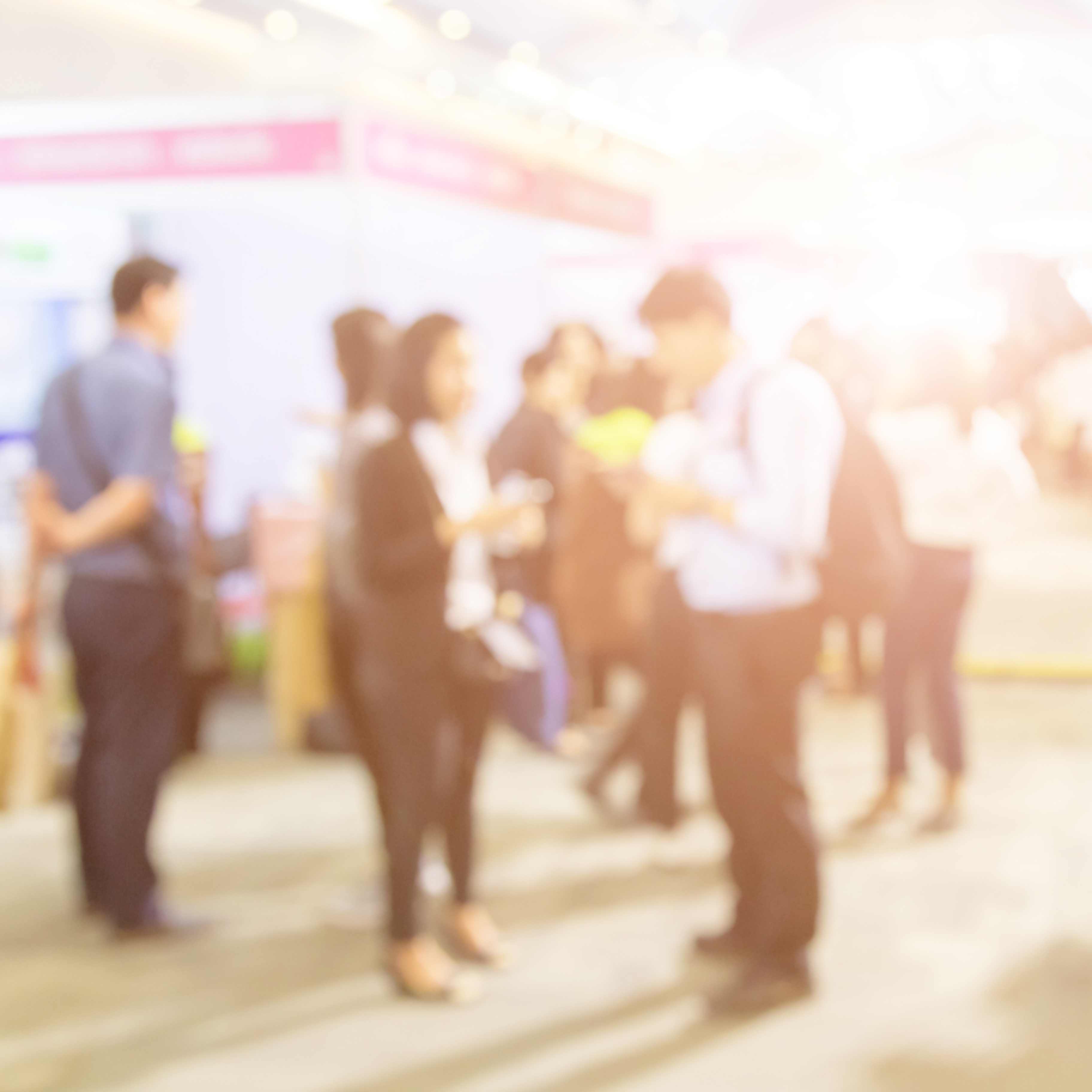 Blurred background of  public exhibition hall job fair event.