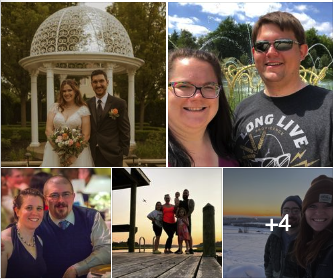Collage of couples' photos in Facebook album