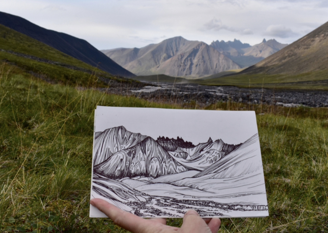 A sample field sketch created during An Introduction to Field Sketching on Location with Klara Maisch.