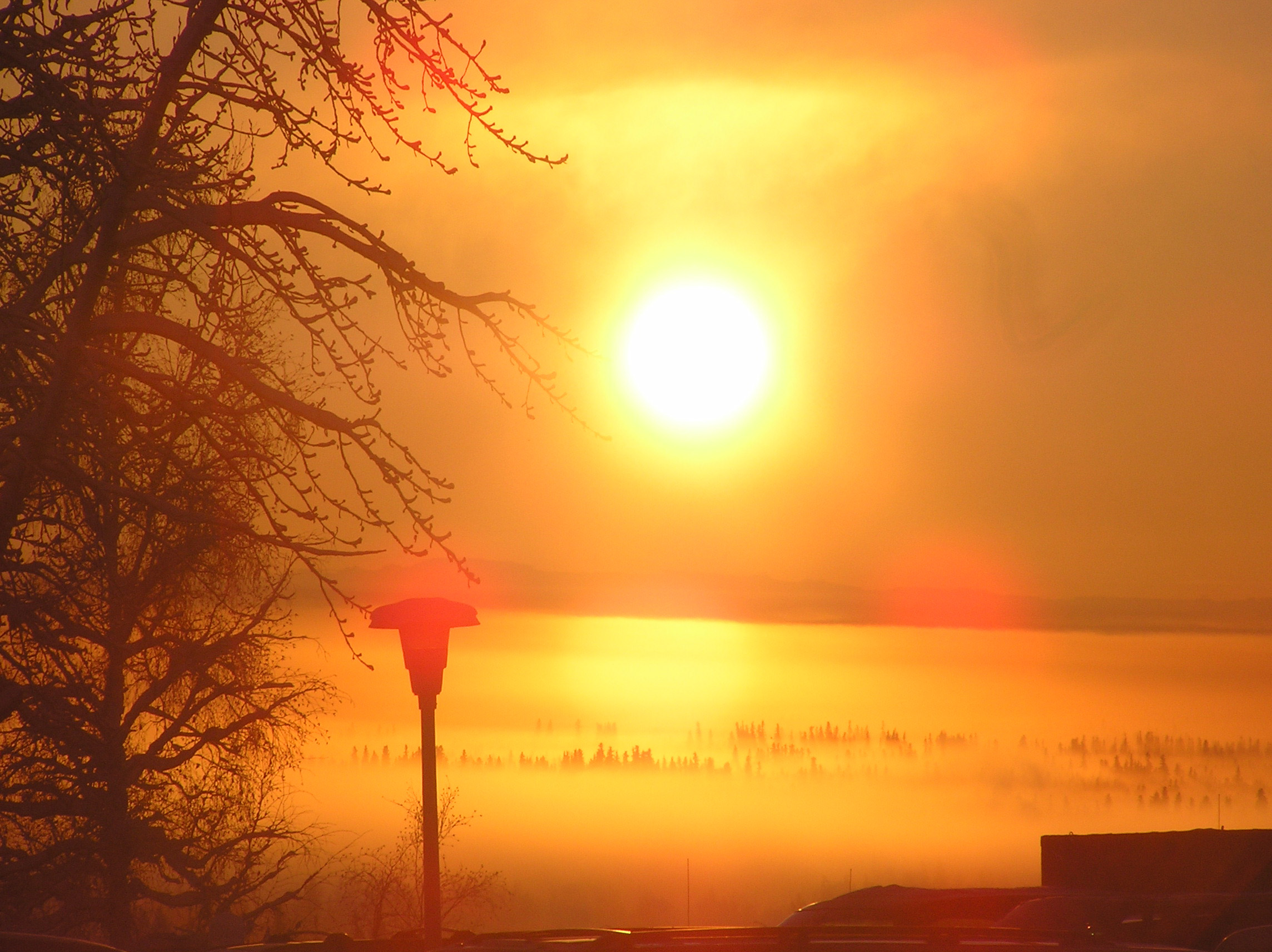 Ice fog over Fairbanks