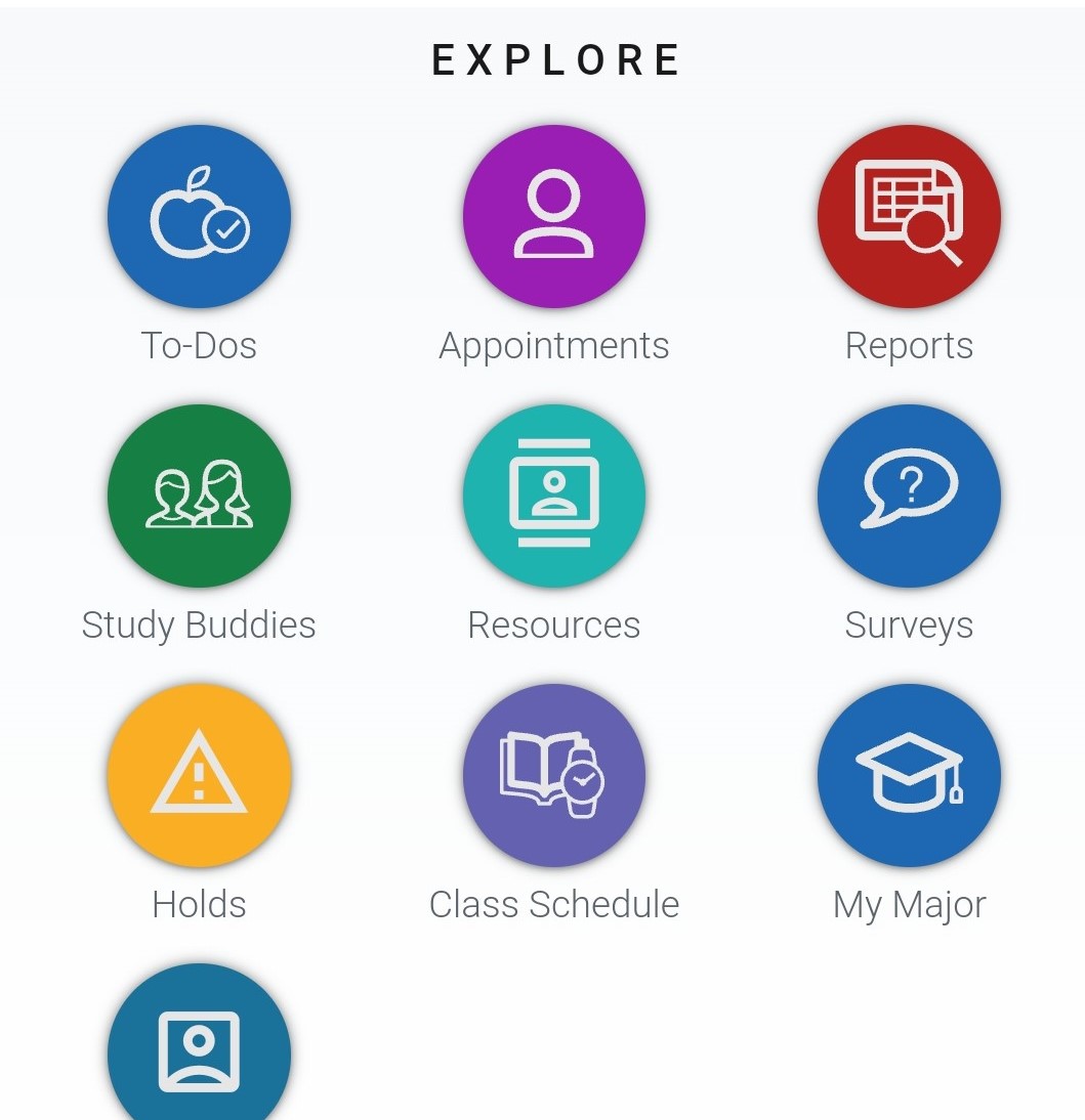 Screenshot from the Nanook Navigator (Navigate Student) mobile app