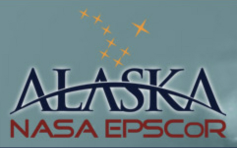 The words NASA Alaska EPSCoR on a blue background with stars in the shape of the Big Dipper and the North Star.