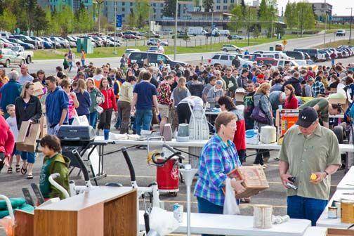 Photo of previous Really Free Market event at the University of Alaska Fairbanks campus.