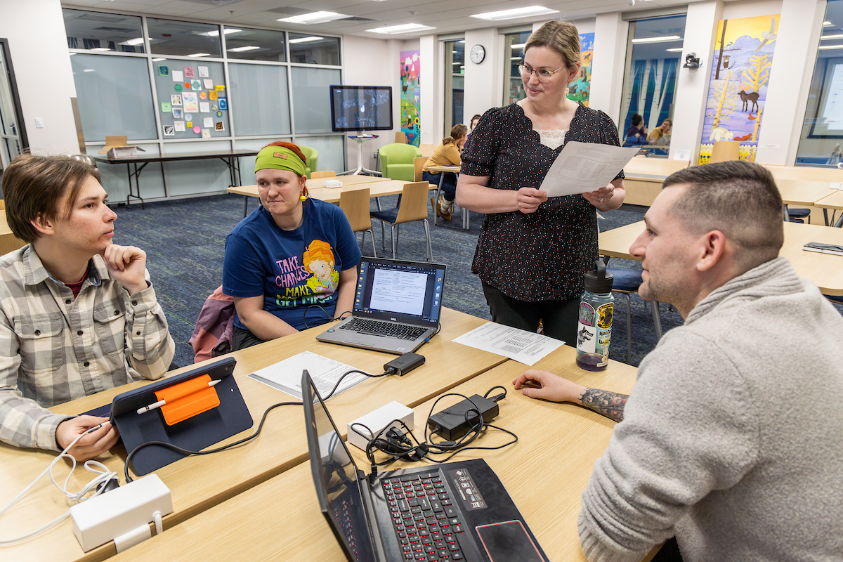 UAF's School of Education student teachers participate in a small group activity led by Assistant Professor Angie Alston.