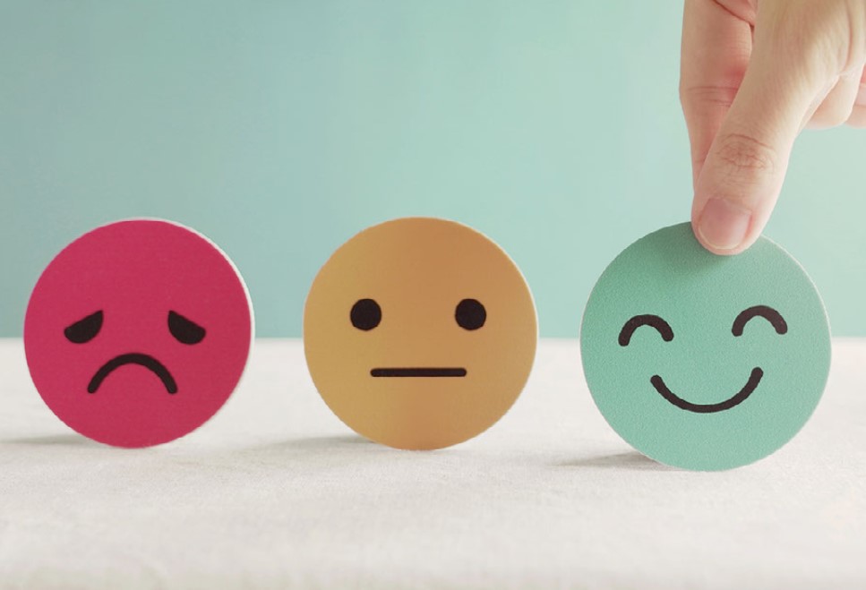 Three mood faces graphics image