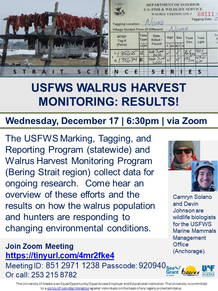 USFWS Walrus Harvest Monitoring: Results! Flyer
