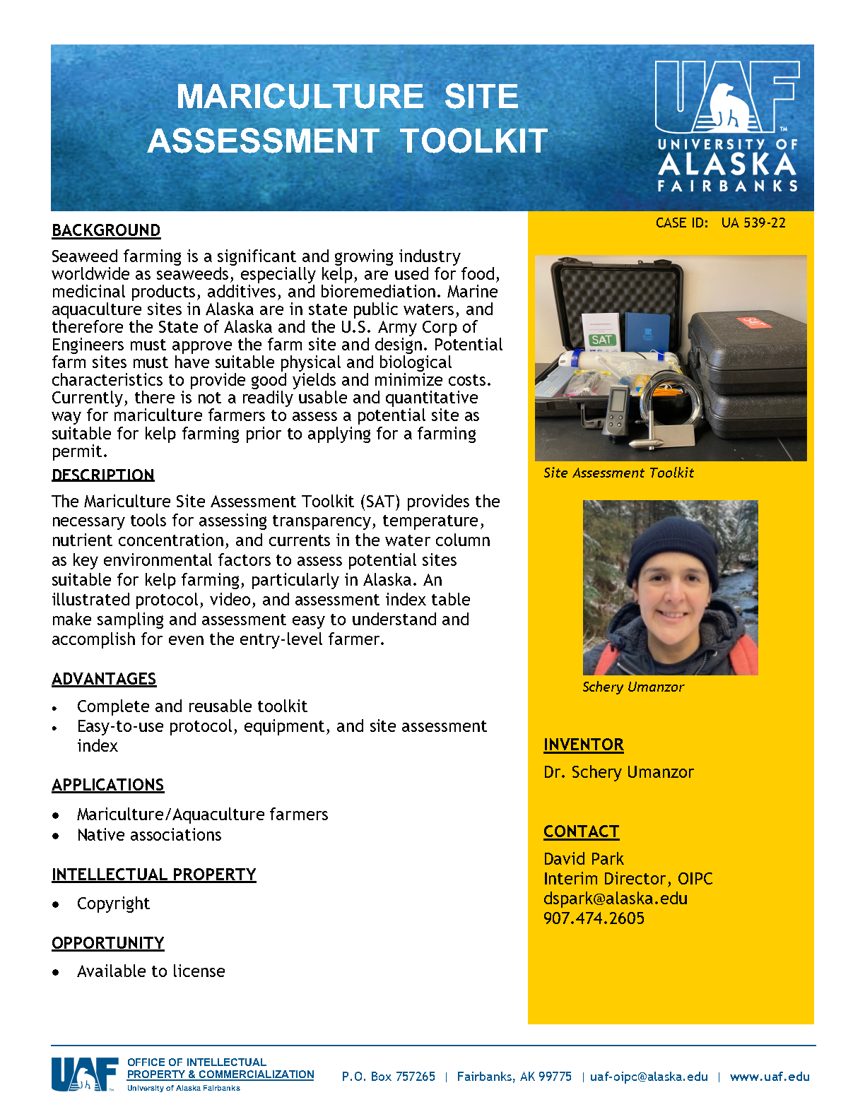 UAF Technology - Site Assessment Toolkit