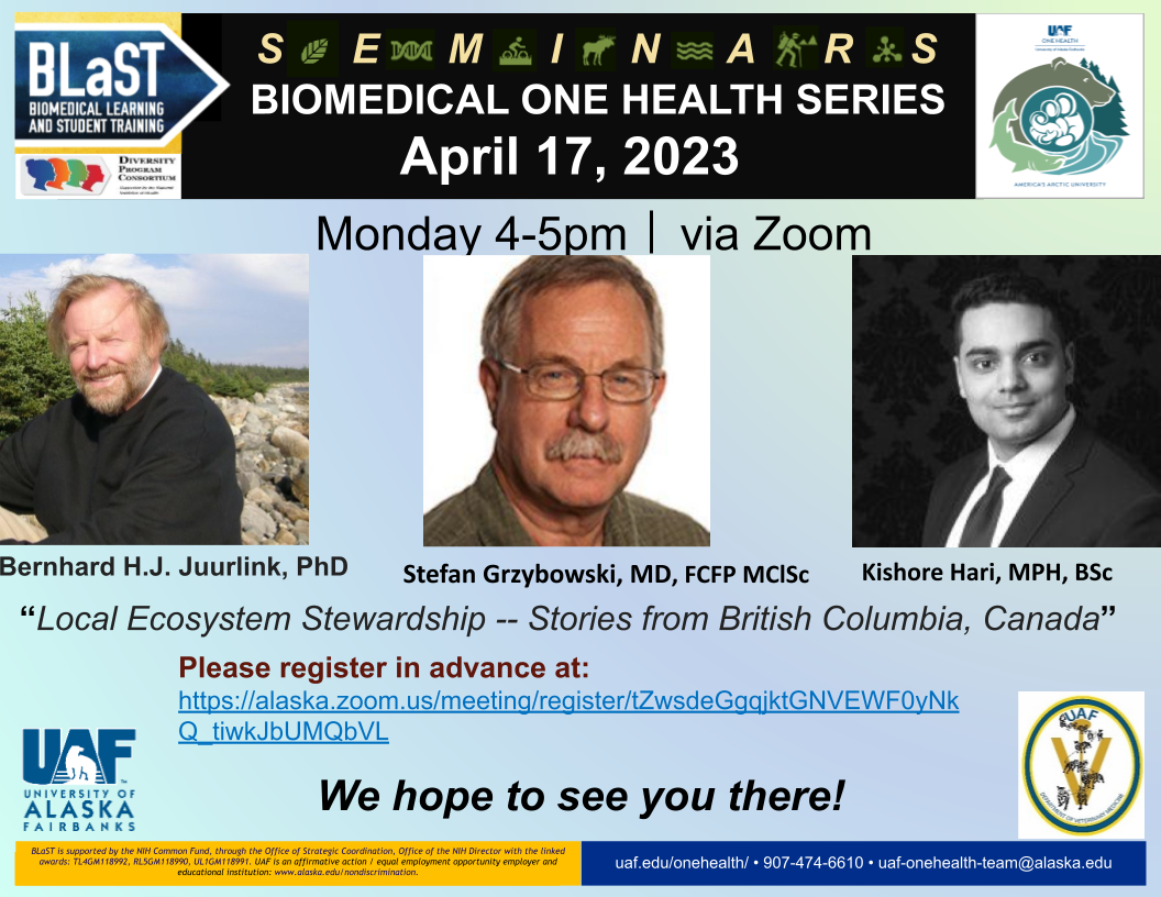 Flyer for One Health Seminar April 17, 2023: Description below