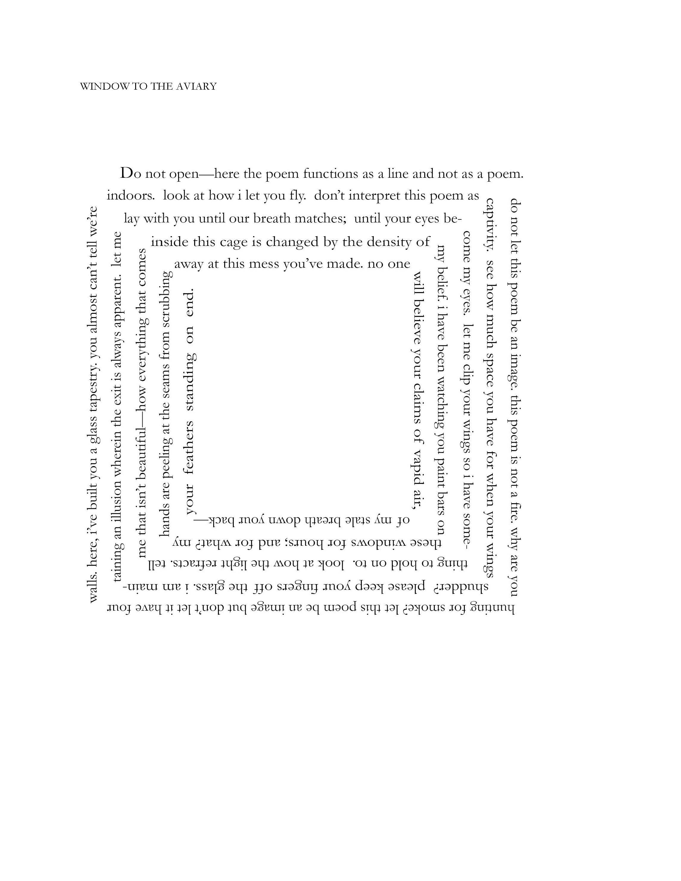 Poetry written in a square by Bennett Nieberg