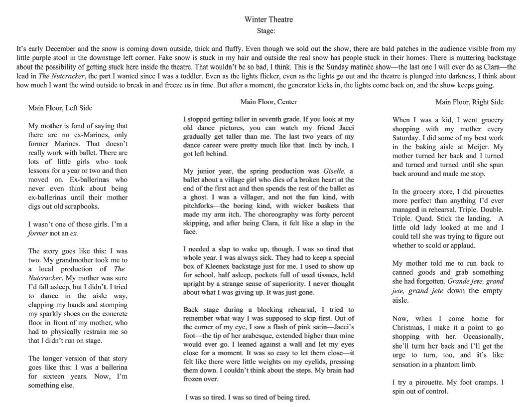 Formatted text Winter Theatre by Erika Staiger