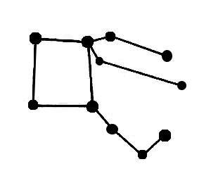 Black line drawing of the constellation Pegasus