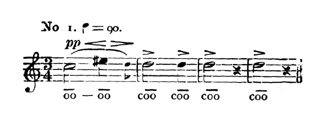 Partial sheet music for Emotion in the Mourning Dove