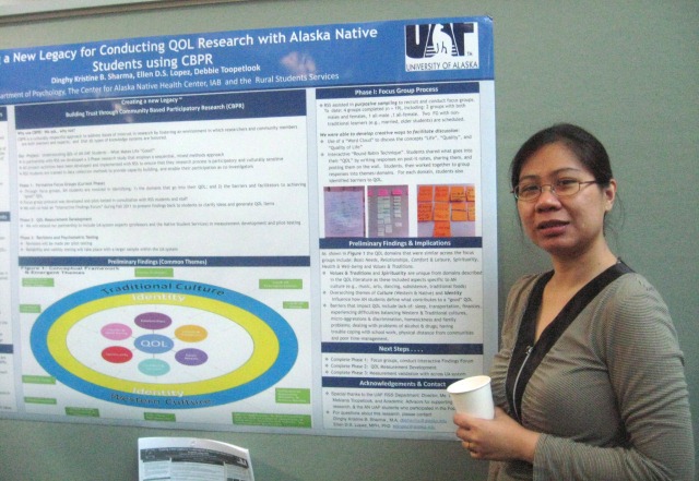 Ms. Sharma & her colorful research poster.