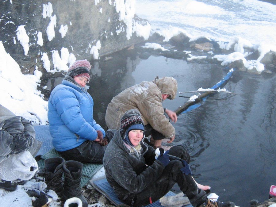 A group at a hotspring 