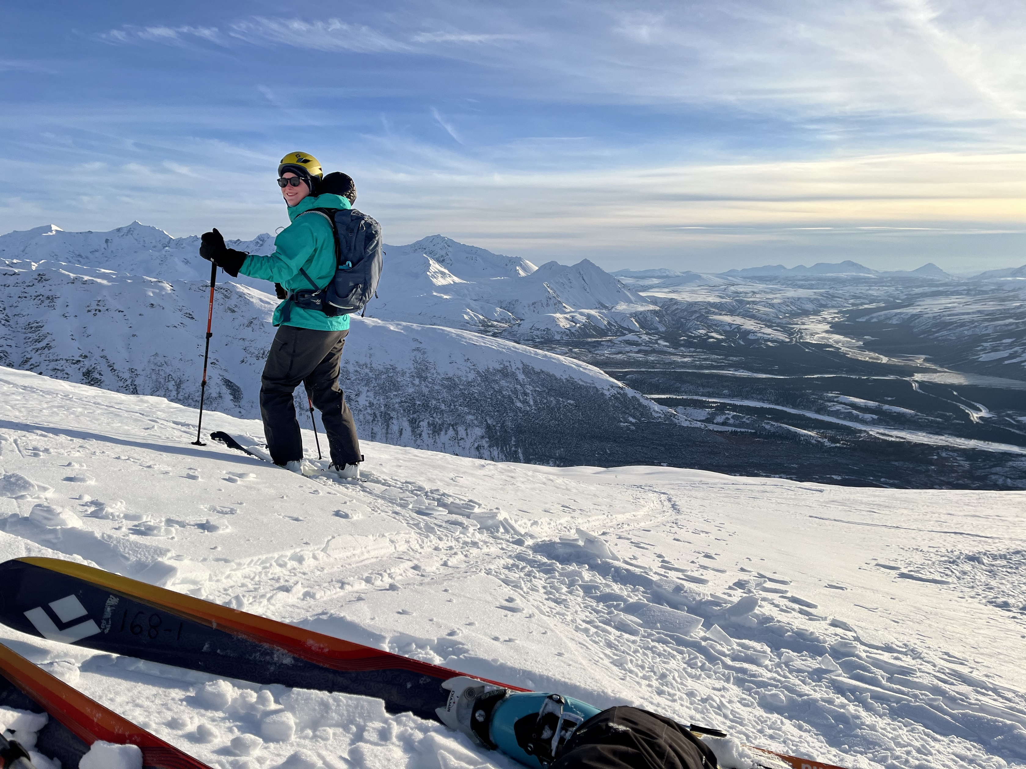 Backcountry skiing at Devil's Thumb