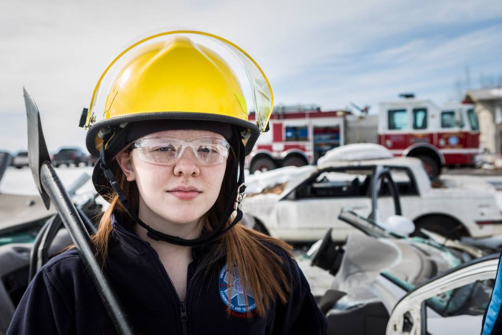 UAF CTC Science Student gears up for fire safety training
