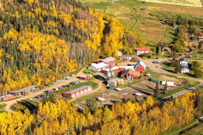 Aerial photo of the Agricultural Forestry and Experiment Station at UAF's Fairbanks campus.