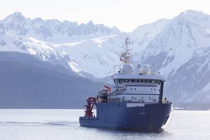 The R/V Sikuliaq in Seward, AK.