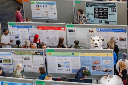 Student project poster presentation in the Wood Center