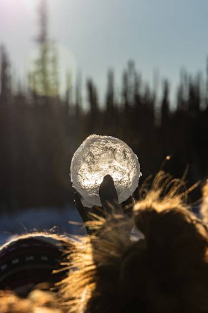 Students from the Climate Scholars Program traveled to Ballaine Lake, where they were taught how to collect lake ice core samples as part of an Arctic Ice Research course