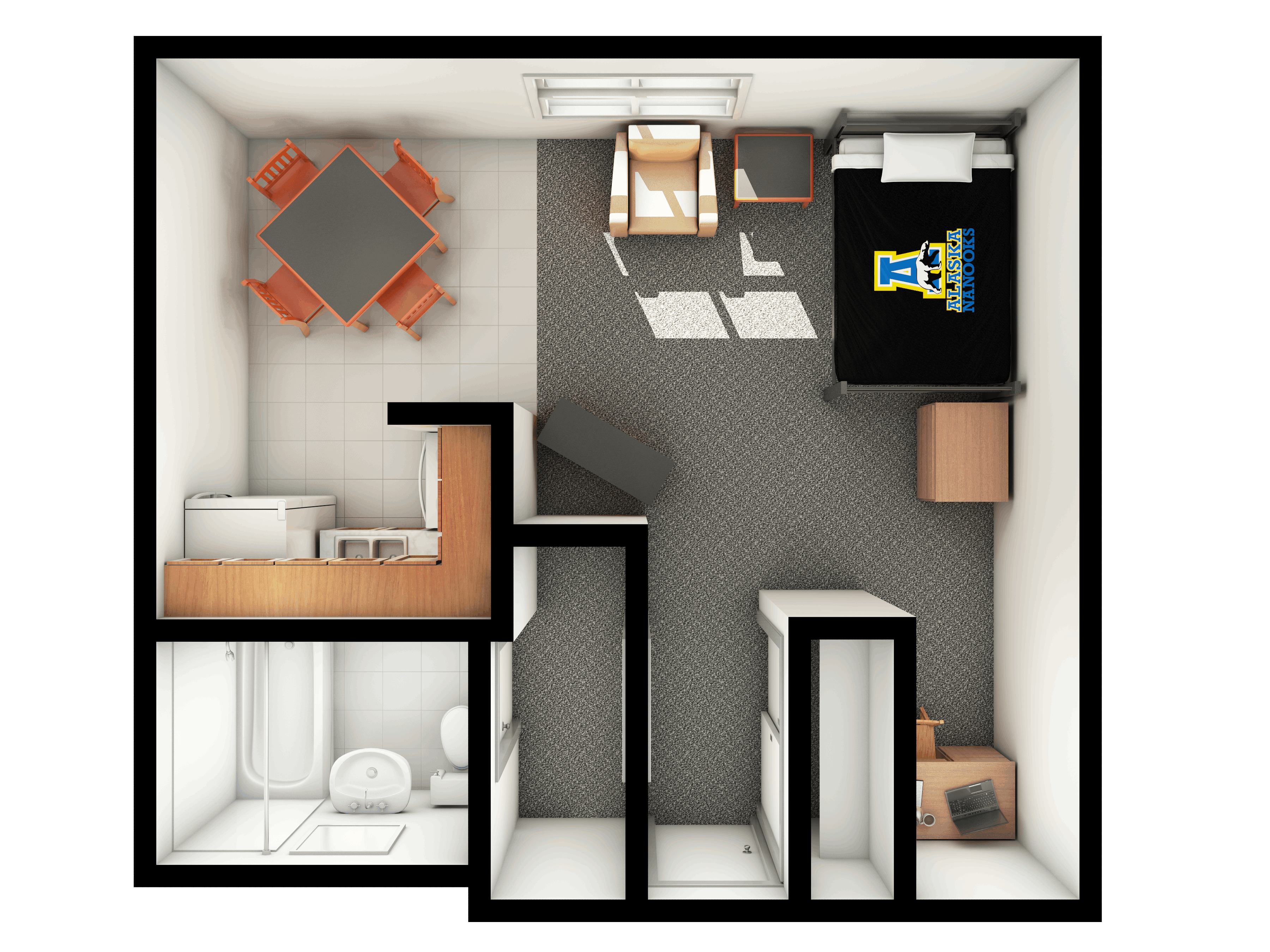 Harwood Efficiency apartment layout 