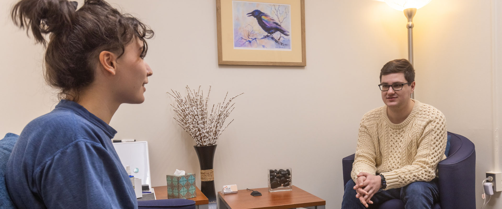 Students participate in a mock counseling sessions staged at the UAF Community Mental Health Clinic