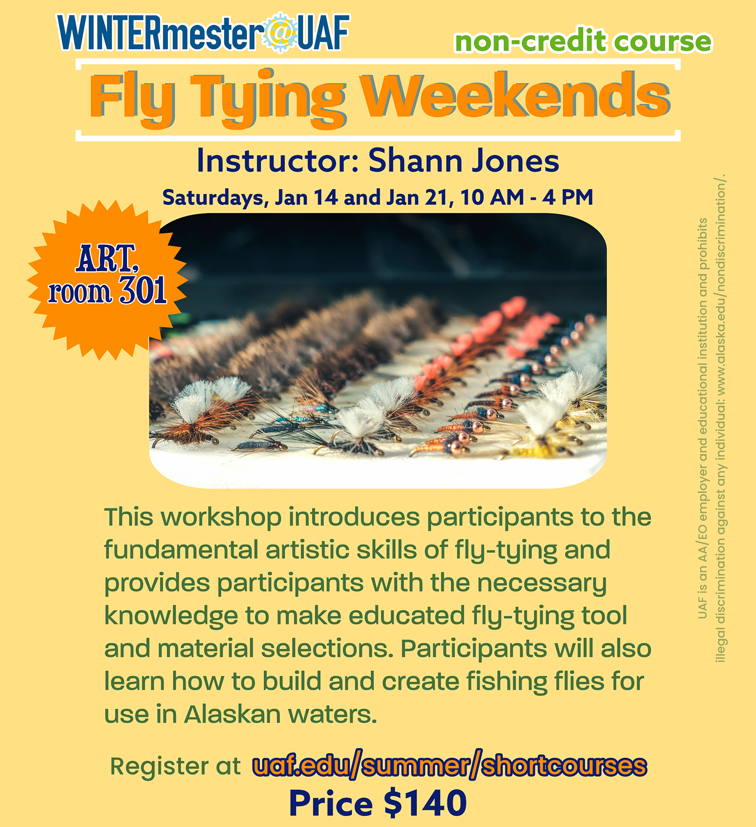 Fly Tying Weekends 2023 Winter course poster