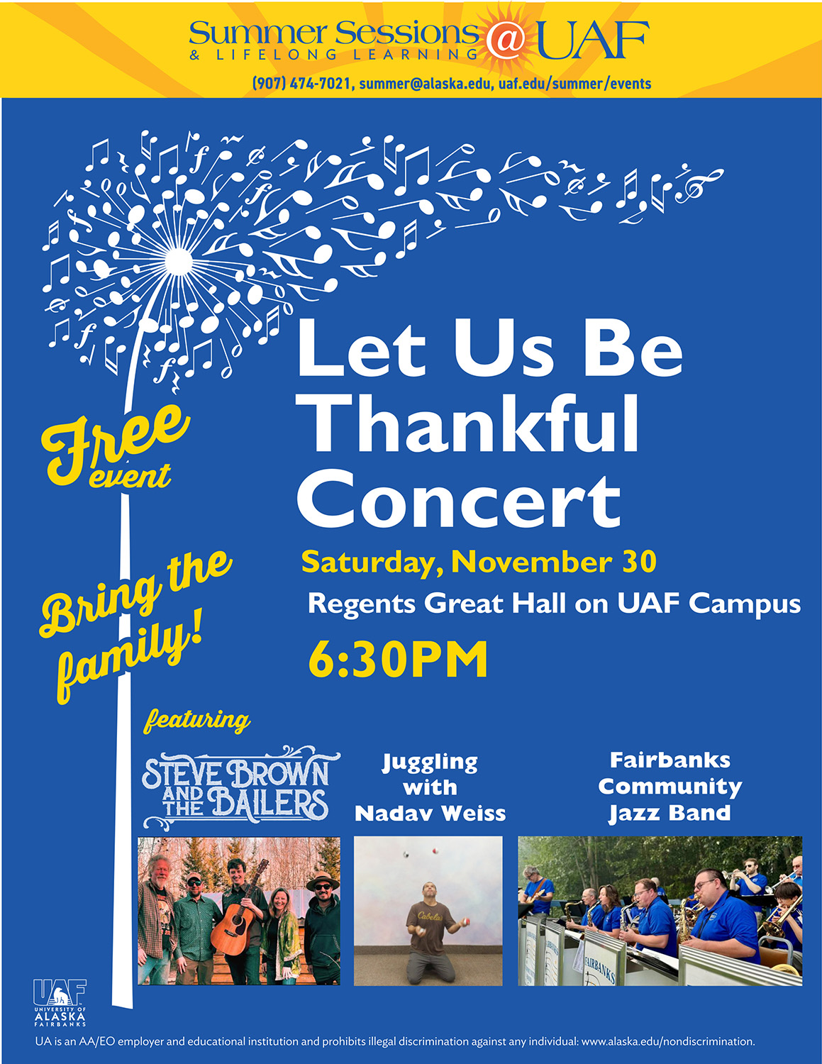 Let Us Be Thankful Concert Flyer