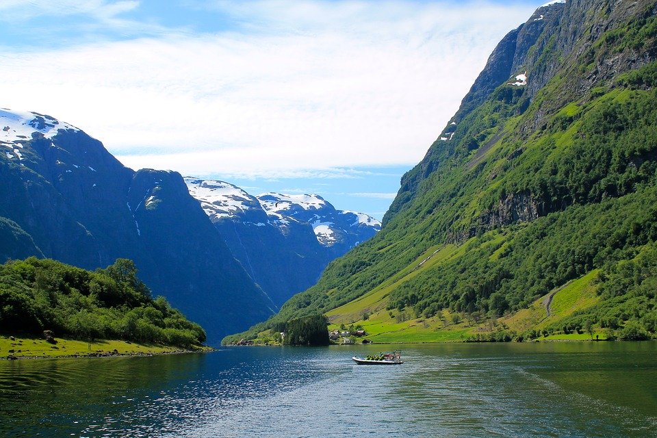 Scenic fjord in norway
