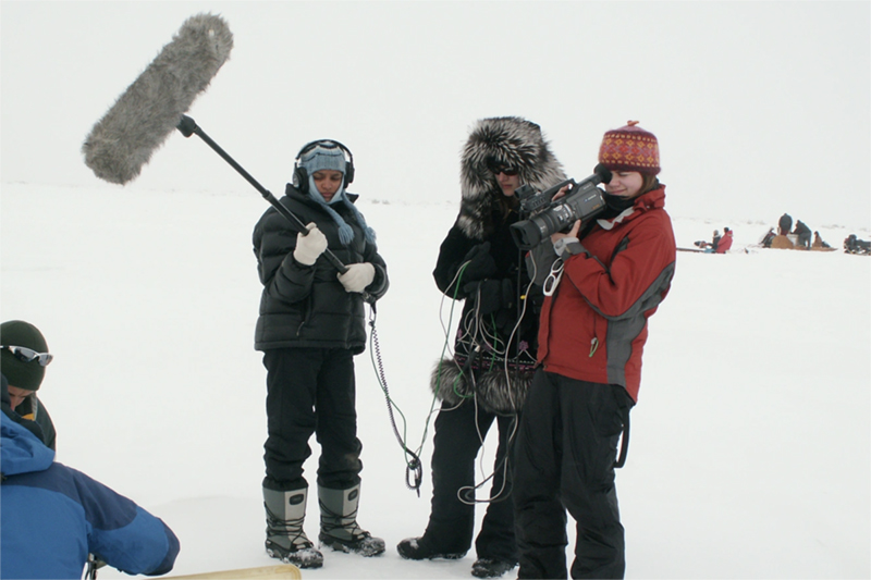 Students on the Sea Ice Film Crew. Photo courtesy of Maya Salganek