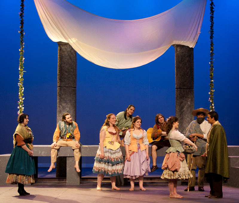 Cast members perform onstage during UAF's production of The Winter's Tale
