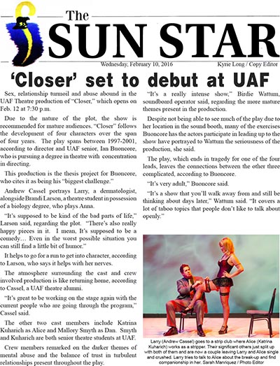 UAF Sun Star did a story (pdf)