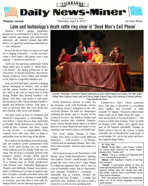 A review of our production by the Fairbanks Daily News-Miner. Click this for an easy-to-print PDF.