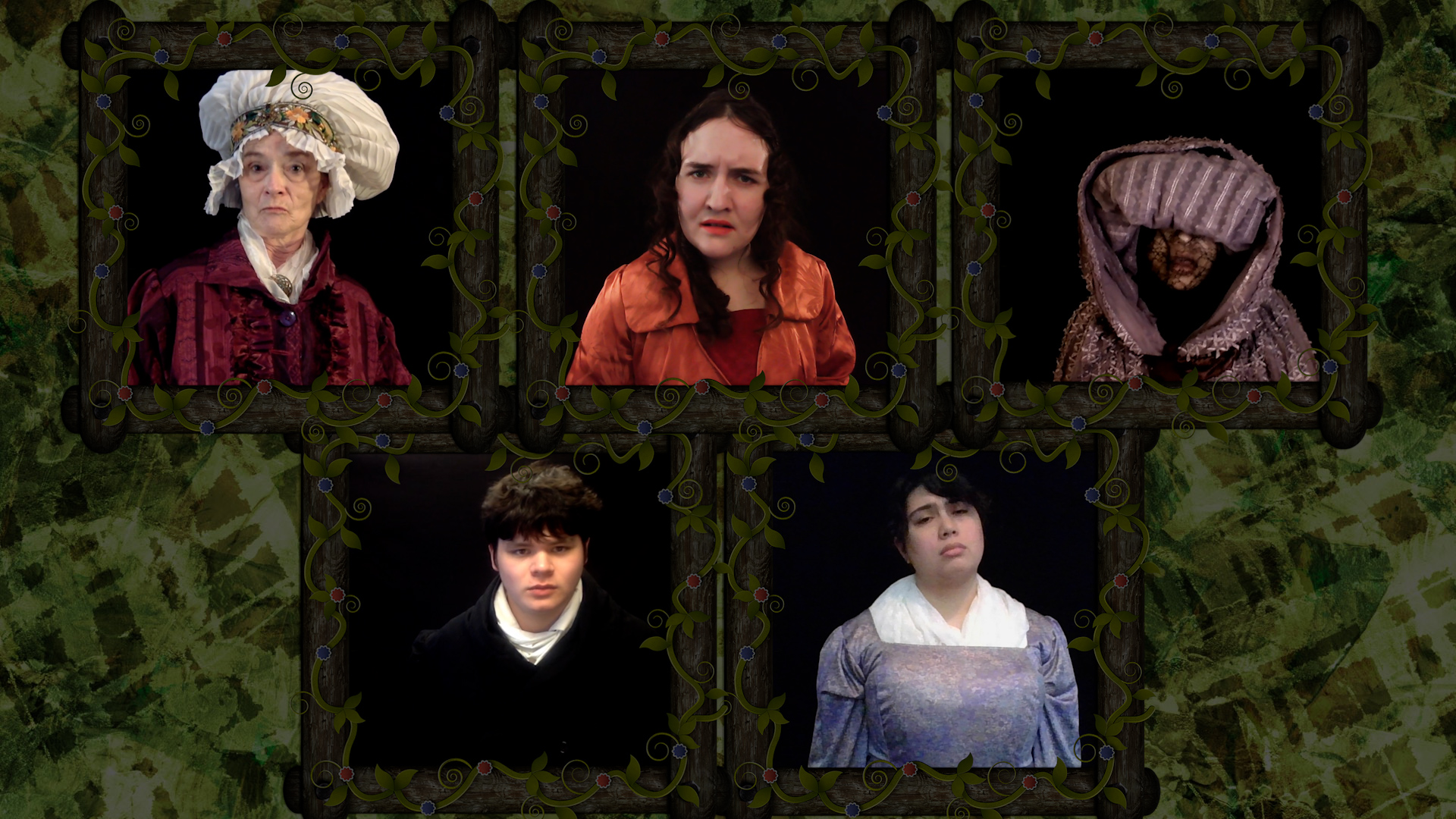The cast virtually performing the scene: Anne Speaks