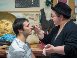 Behind the scenes image, N4C-applying-makeup-BTS-1, from "A Night for Conversation".