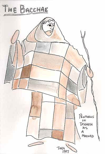 "The Bacchae" costume renderings by Tara Maginnis