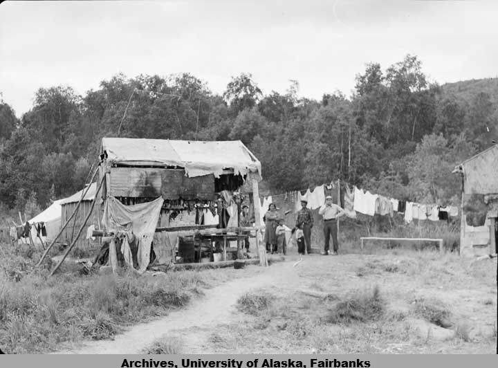 Fish camp, Lower Yukon 1954-56. University of Alaska Fairbanks Archives, UAF-2010-25-9
