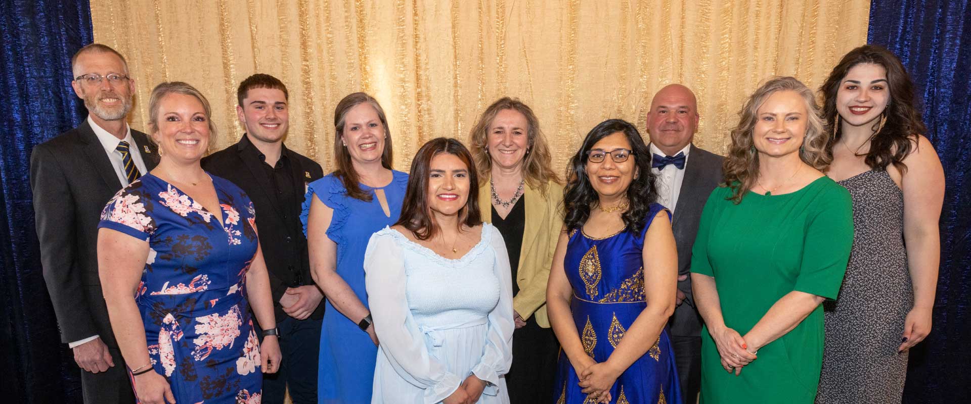 Group photo of UAF leadership and students at the 2023 Blue and Gold Celebration