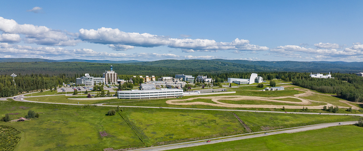 Aerial view of the UAF Troth Yeddha' Campus West Ridge